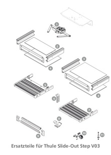 Vysouvací schůdek Thule Slide-Out Step V03 -náhradní díly