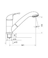 Single Lever Mixer Kama with Shower Julia