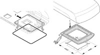 Perfect sealing to the inside, as the edges of the sealing frame (1) are pressed into the nut (2) of the sealing profile (the sealing profile (3) is not needed. Minor irregularities can be fixed with a chassis sealant (4).