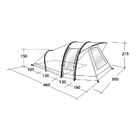 Tunnel Tent Bayfield 5A Dimensions