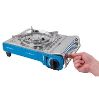 cartridge gas stove Camp Bistro DLX, gas cartridge compartment, finger opening 3