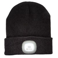 knitted hat with SMD LED, switched on, full brightness 1