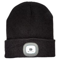 knitted hat with SMD LED, switched on, medium brightness 2