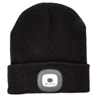 knitted hat with SMD LED, switched on, low brightness 3